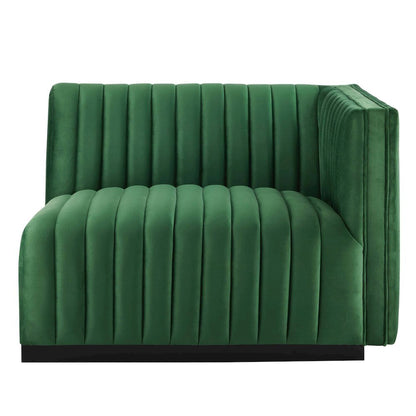 Conjure Channel Tufted Performance Velvet Right-Arm Chair