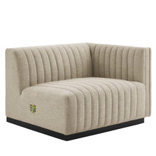 Conjure Channel Tufted Upholstered Fabric Right-Arm Chair