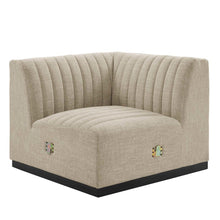 Conjure Channel Tufted Upholstered Fabric Left Corner Chair