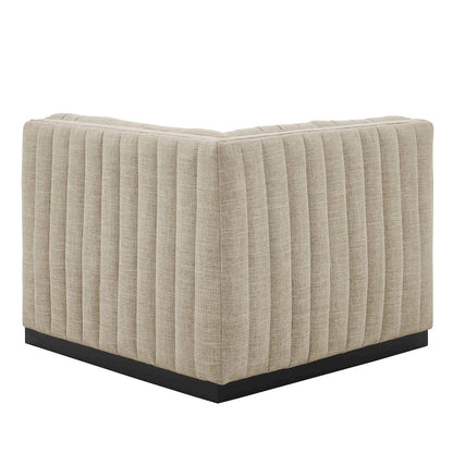 Conjure Channel Tufted Upholstered Fabric Left Corner Chair