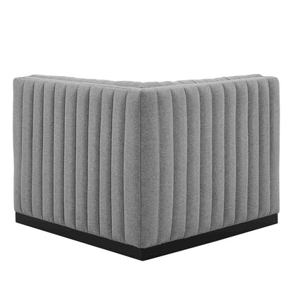 Conjure Channel Tufted Upholstered Fabric Right Corner Chair