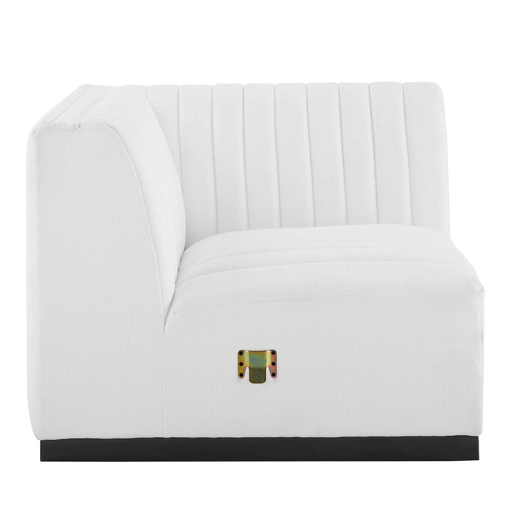 Conjure Channel Tufted Upholstered Fabric Right Corner Chair