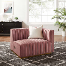 Conjure Channel Tufted Performance Velvet Right-Arm Chair