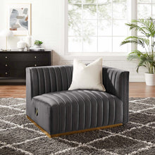 Conjure Channel Tufted Performance Velvet Right-Arm Chair