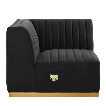 Conjure Channel Tufted Performance Velvet Left Corner Chair