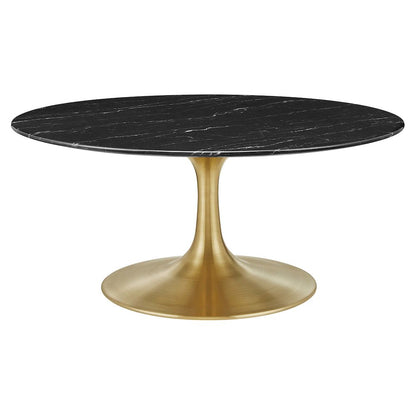 Lippa 36" Round Faux Marble Coffee Table