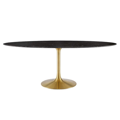 Lippa 78" Oval Faux Marble Dining Table