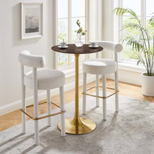 Lippa 28" Round Cherry Walnut Wood Bar Table