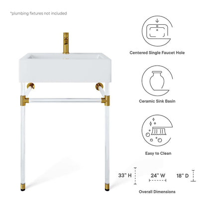 Redeem 24" Acrylic Wall-Mount Bathroom Vanity
