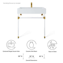 Redeem 32" Acrylic Wall-Mount Bathroom Vanity