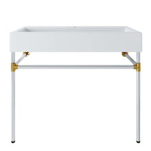 Redeem 40" Silver Stainless Steel Wall-Mount Bathroom Vanity