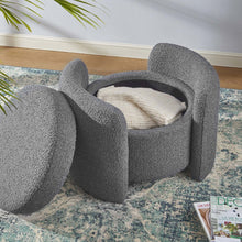 Nebula Boucle Upholstered Ottoman