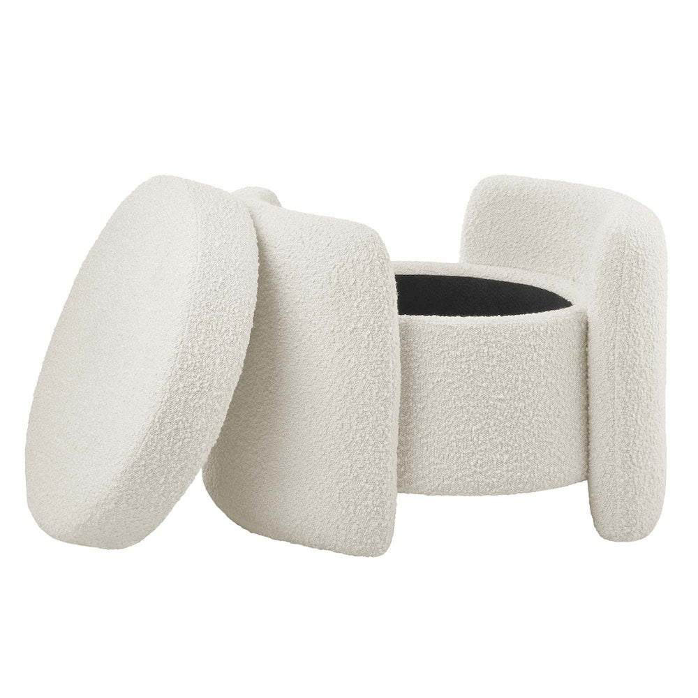 Nebula Boucle Upholstered Ottoman