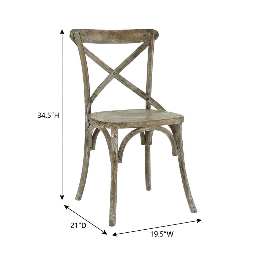 Solid Wood Dining Side Chair with Cushioned Seat for Dining Room, Gray