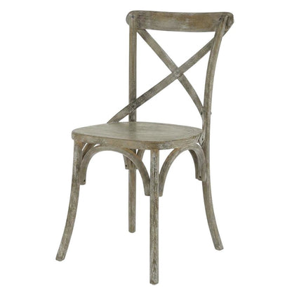 Solid Wood Dining Side Chair with Cushioned Seat for Dining Room, Gray