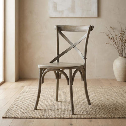 Solid Wood Dining Side Chair with Cushioned Seat for Dining Room, Gray