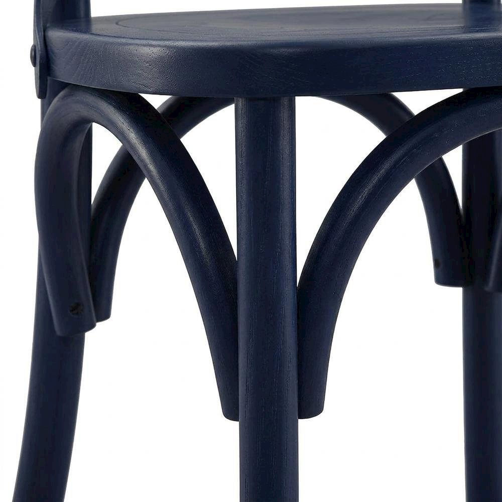 Solid Wood Dining Side Chair with Cushioned Seat for Dining Room, Midnight Blue