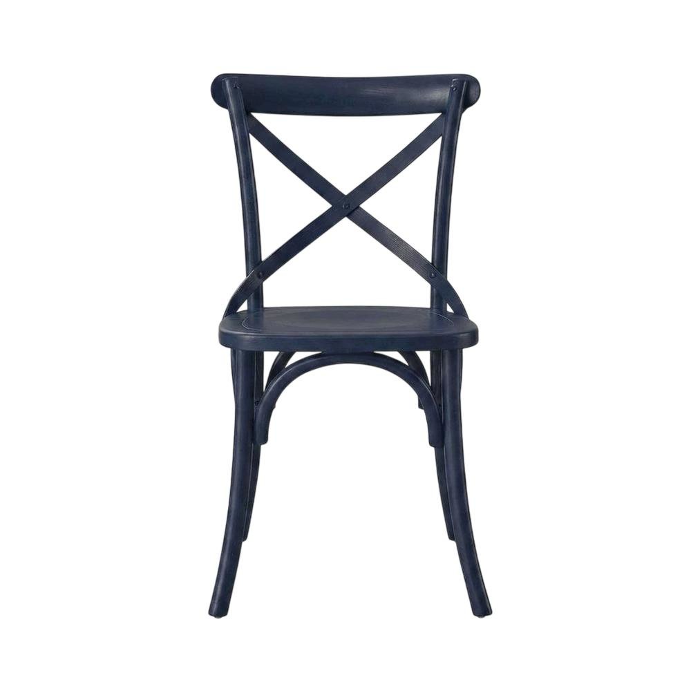 Solid Wood Dining Side Chair with Cushioned Seat for Dining Room, Midnight Blue