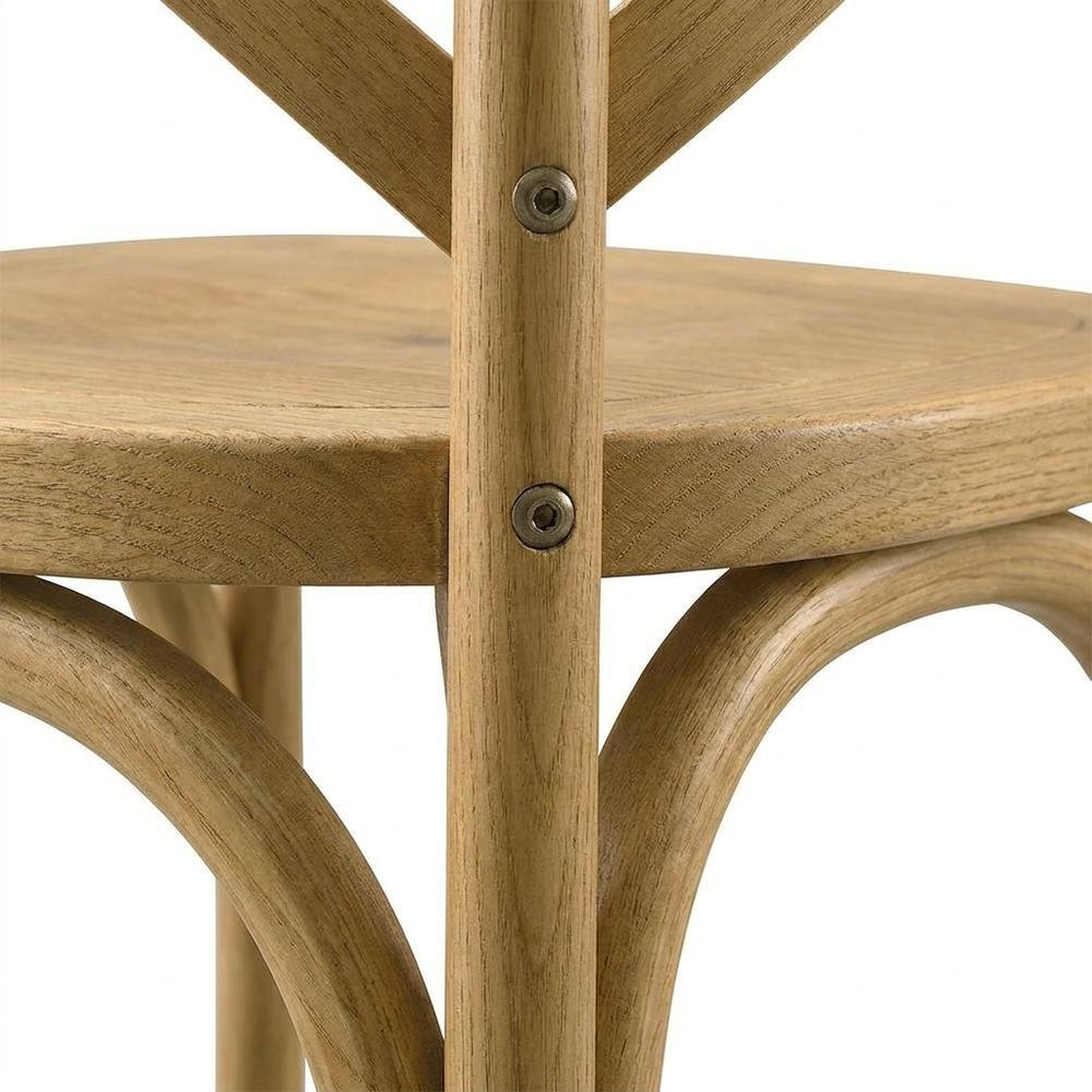 Solid Wood Dining Side Chair with Cushioned Seat for Dining Room, Natural