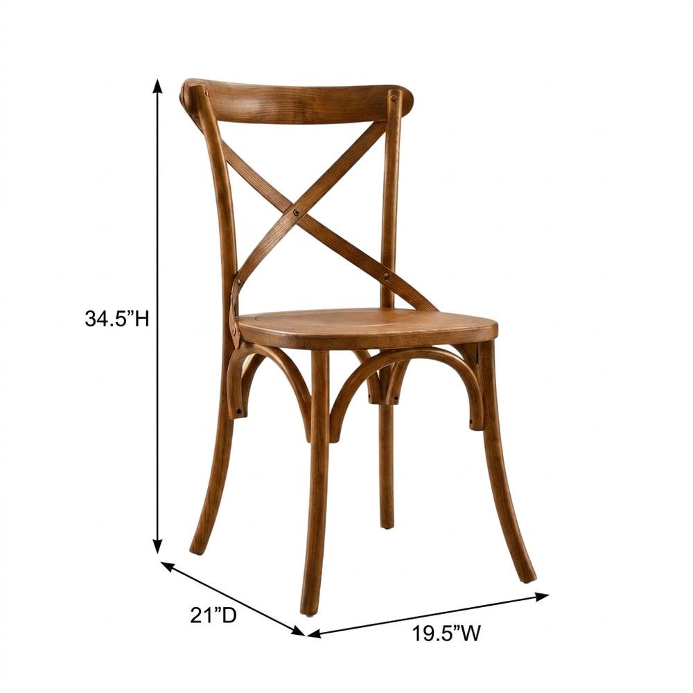 Solid Wood Dining Side Chair with Cushioned Seat for Dining Room, Walnut