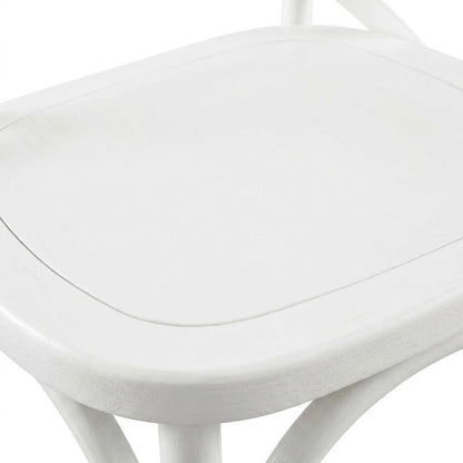 Solid Wood Dining Side Chair with Cushioned Seat for Dining Room, White