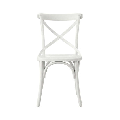 Solid Wood Dining Side Chair with Cushioned Seat for Dining Room, White