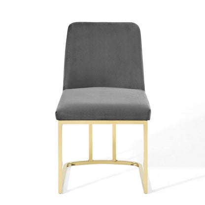 Amplify Sled Base Performance Velvet Dining Chairs Set of 2