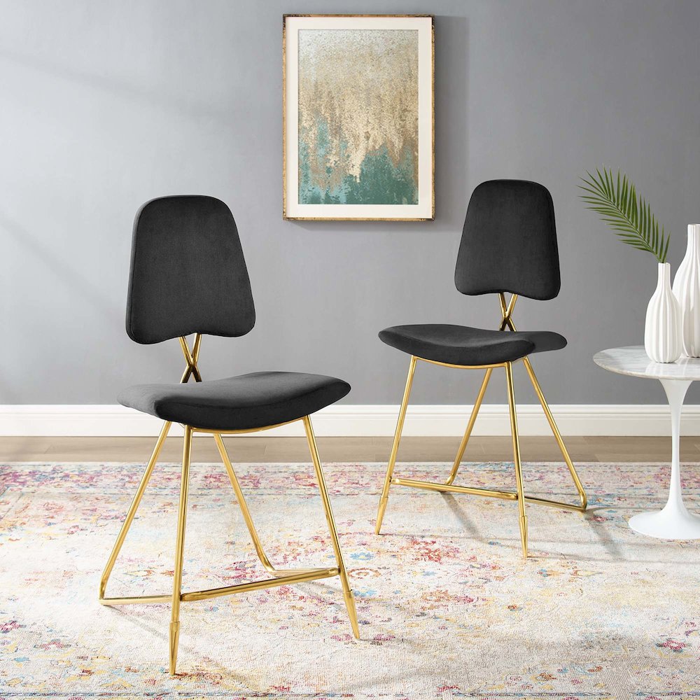 Ponder Performance Velvet Counter Stool Set of 2