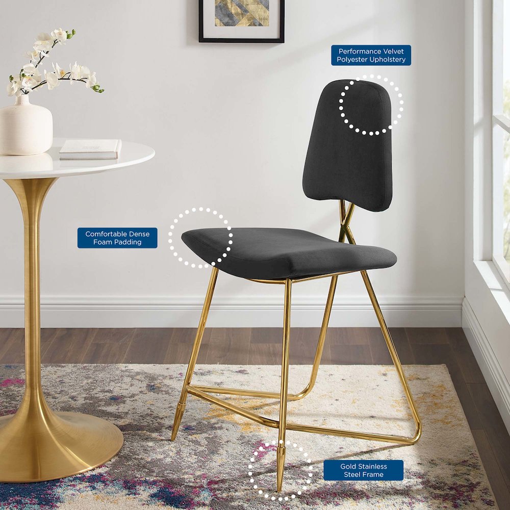 Ponder Performance Velvet Counter Stool Set of 2