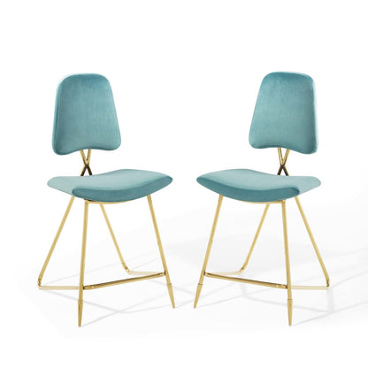 Ponder Performance Velvet Counter Stool Set of 2