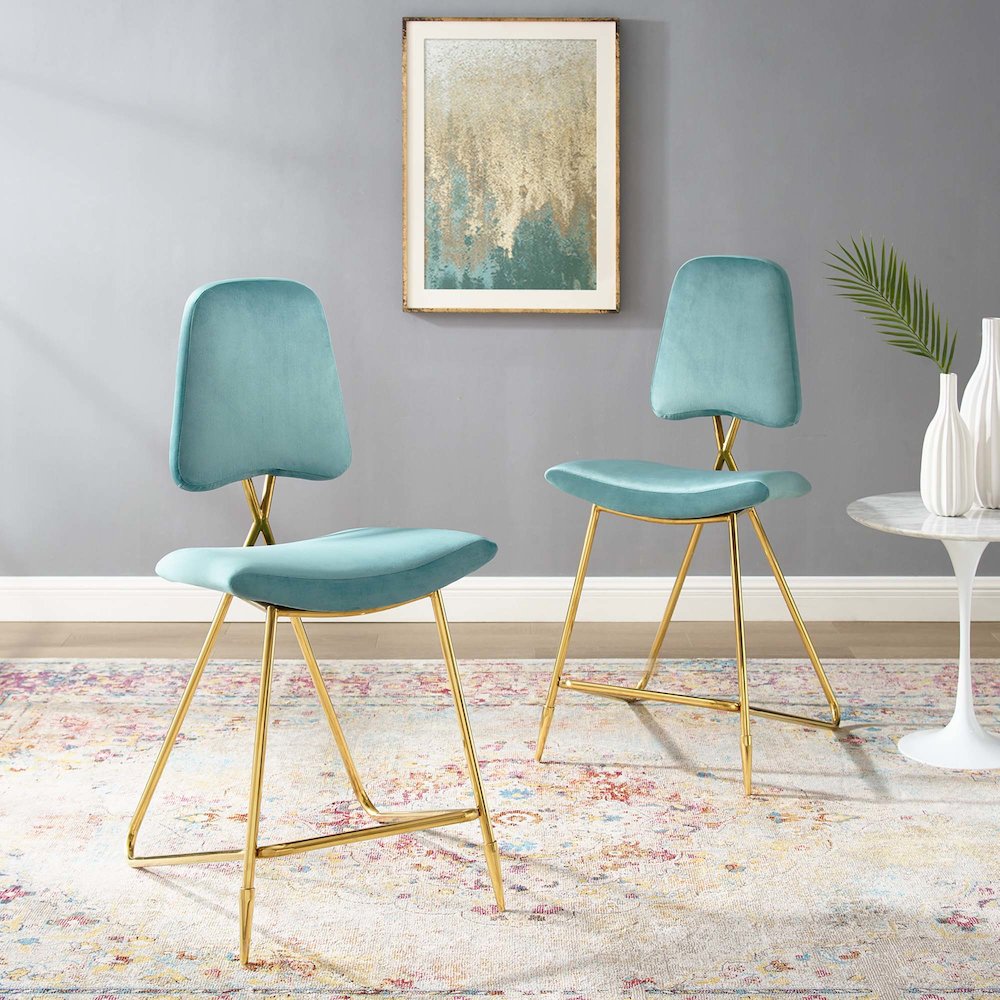 Ponder Performance Velvet Counter Stool Set of 2