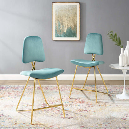 Ponder Performance Velvet Counter Stool Set of 2
