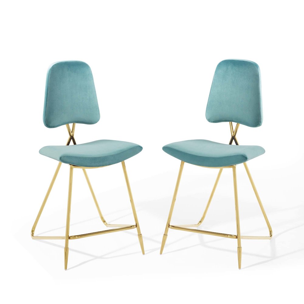 Ponder Performance Velvet Counter Stool Set of 2