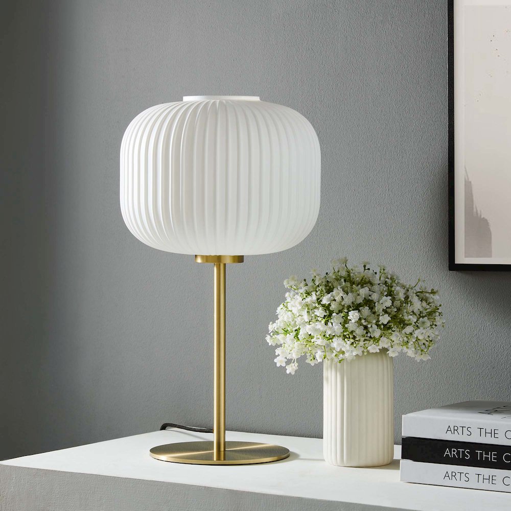 Reprise Glass Sphere Glass and Metal Table Lamp