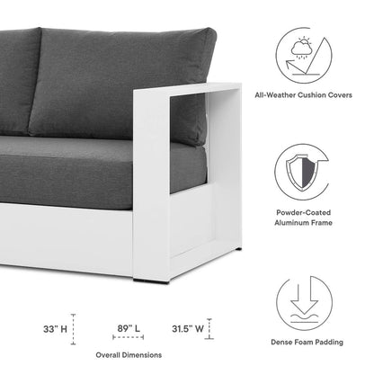 Tahoe Outdoor Patio Powder-Coated Aluminum Sofa