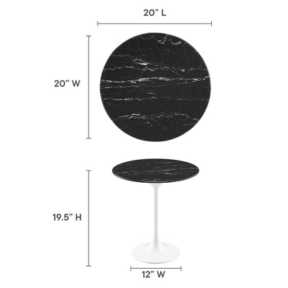 Lippa 20" Round Faux Marble Side Table