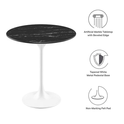 Lippa 20" Round Faux Marble Side Table
