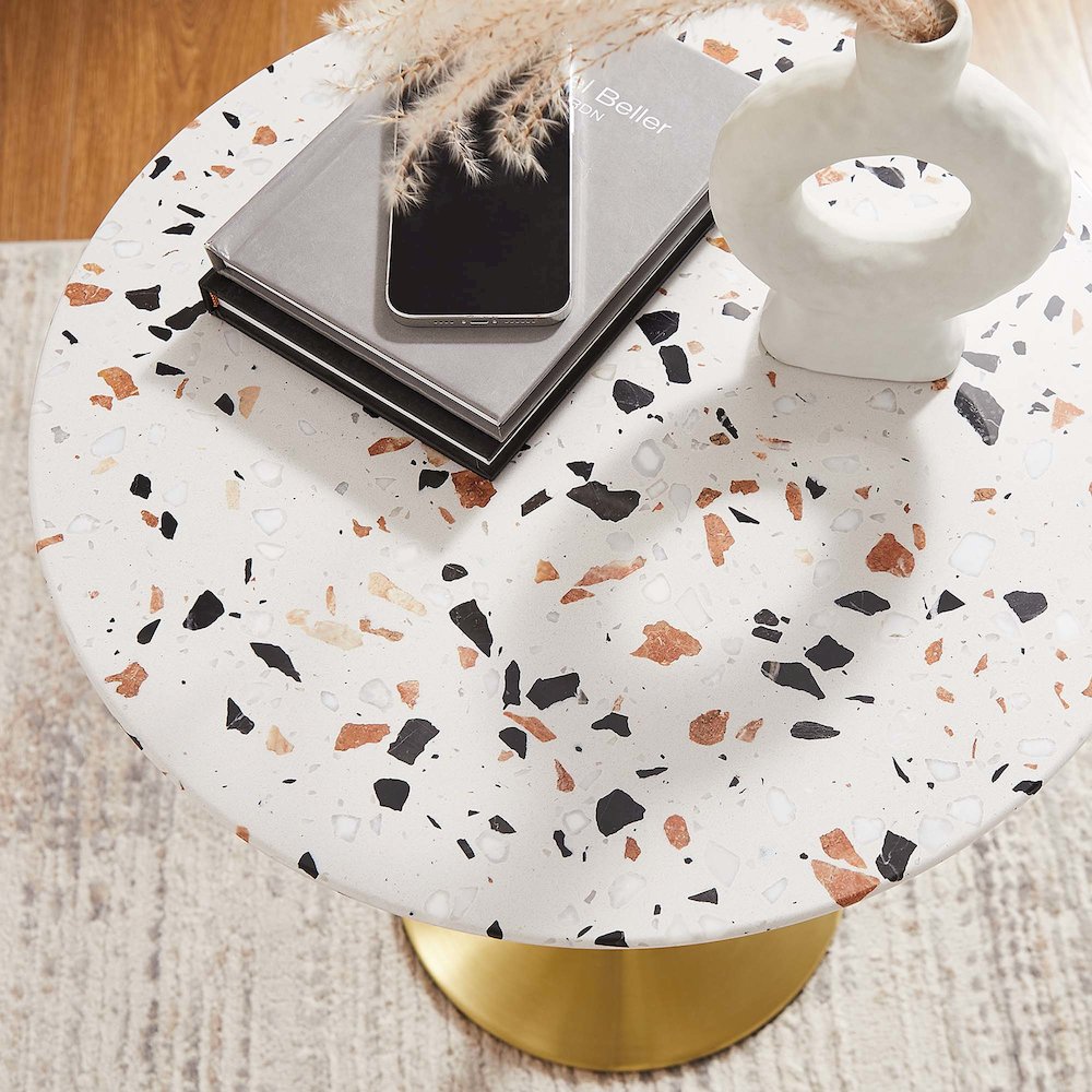 Lippa 20" Round Terrazzo Side Table