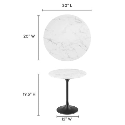 Lippa 20" Round Faux Marble Side Table