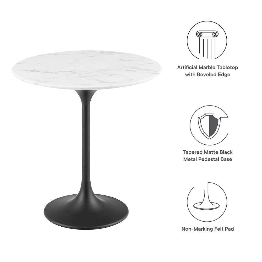 Lippa 20" Round Faux Marble Side Table