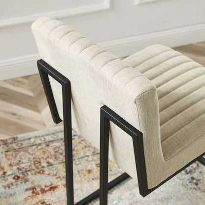 Indulge Channel Tufted Fabric Counter Stools Set of 2