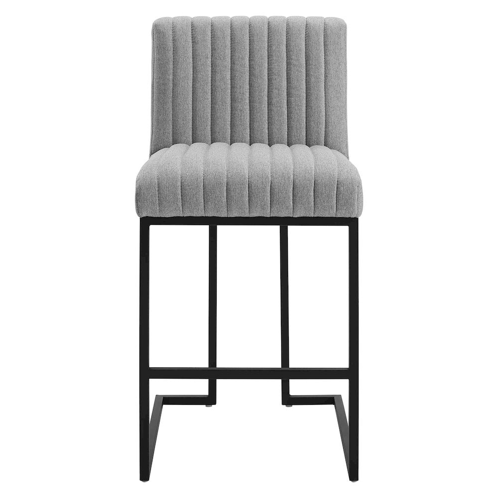 Indulge Channel Tufted Fabric Counter Stools Set of 2