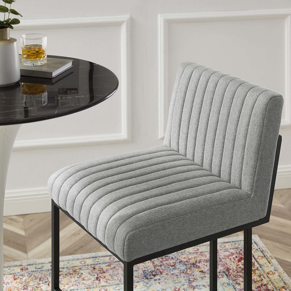 Indulge Channel Tufted Fabric Counter Stools Set of 2