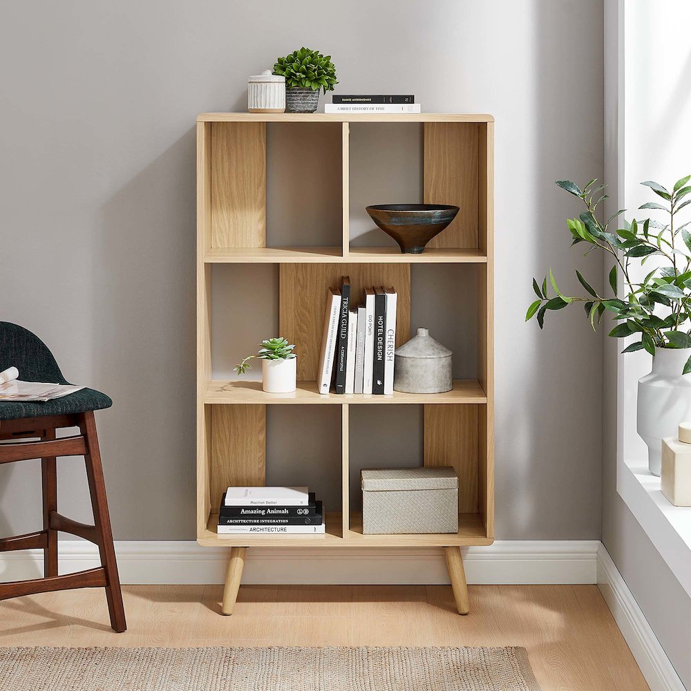 Transmit 5 Shelf Wood Grain Bookcase