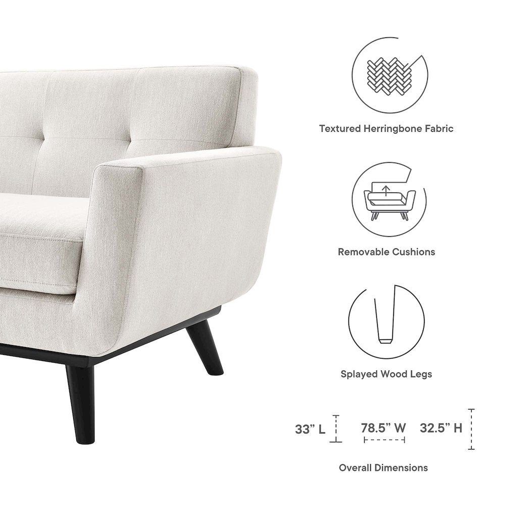 Engage Herringbone Fabric Loveseat