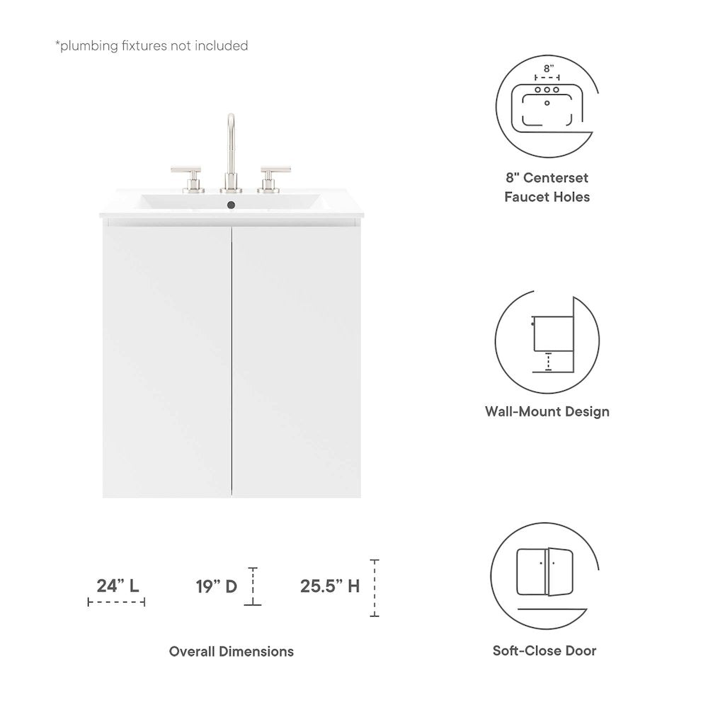 Bryn 24" Wall-Mount Bathroom Vanity