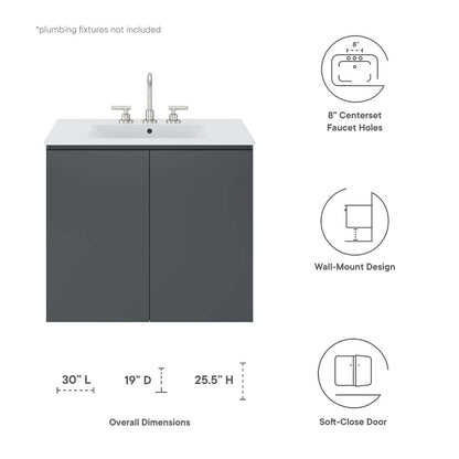 Bryn 30" Wall-Mount Bathroom Vanity