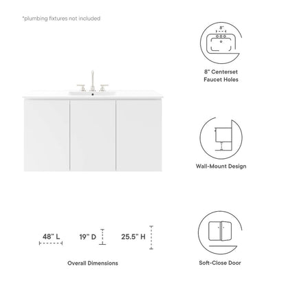 Bryn 48" Wall-Mount Bathroom Vanity