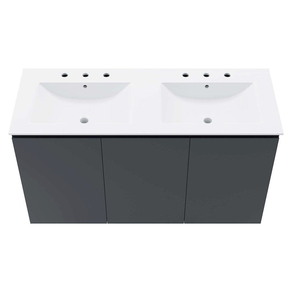 Bryn 48" Wall-Mount Double Sink Bathroom Vanity