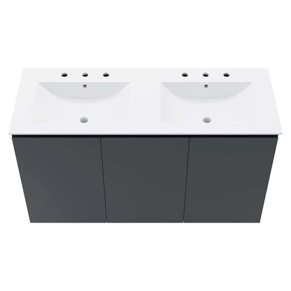 Bryn 48" Wall-Mount Double Sink Bathroom Vanity